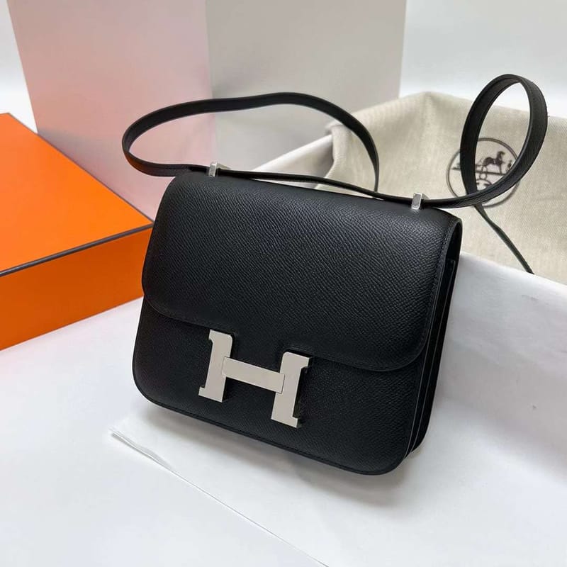 Constance 18cm Epsom Ck89 Black Silver Hardware Phw Full Handmade