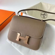 CONSTANCE EPSOM CK18 ETOUPE GREY ROSE GOLD HARDWARE RGHW 18CM FULL HANDMADE