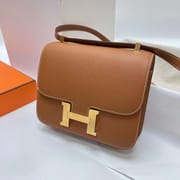 CONSTANCE EPSOM CK37 GOLDEN BROWN GOLD HARDWARE GHW 24CM FULL HANDMADE