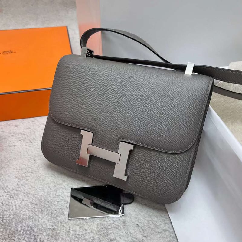 Constance 24cm Epsom 0l Grey Silver Hardware Phw Full Handmade