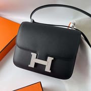 CONSTANCE EPSOM CK89 BLACK SILVER HARDWARE PHW 24CM FULL HANDMADE