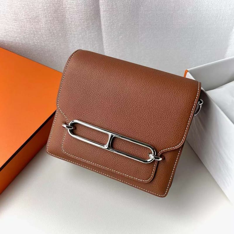 ROULIS EVERCOLOR CK37 GOLDEN BROWN SILVER HARDWARE 18CM FULL HANDMADE PHW