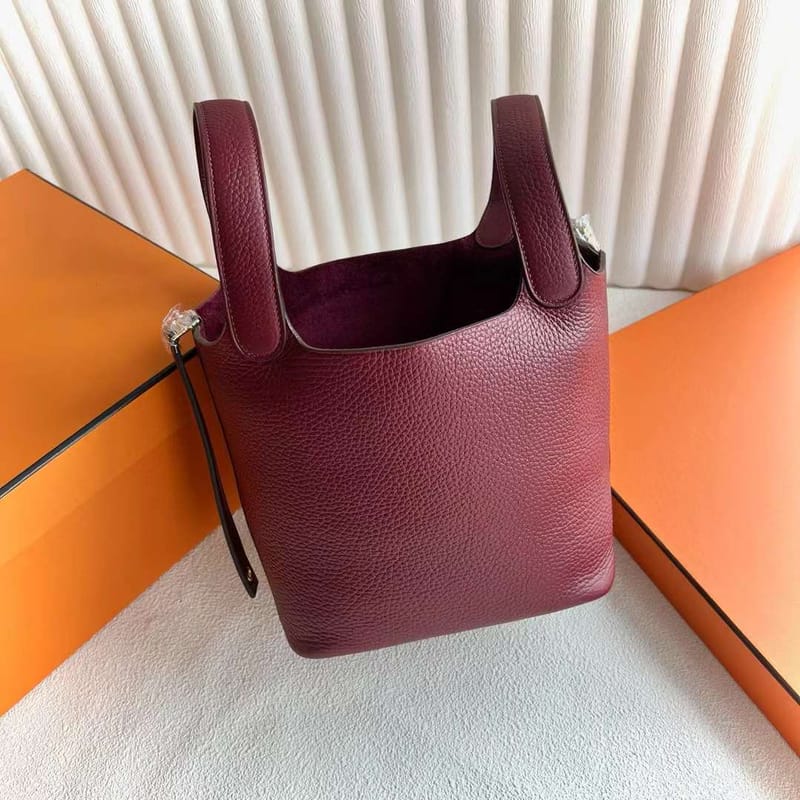 PICOTIN CLEMENCE CK55 BORDEAUX RED GOLD HARDWARE 18CM FULL HANDMADE GHW