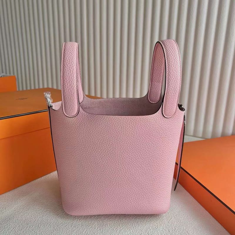 PICOTIN CLEMENCE TC 3Q NEW PINK SILVER HARDWARE 18CM FULL HANDMADE PHW