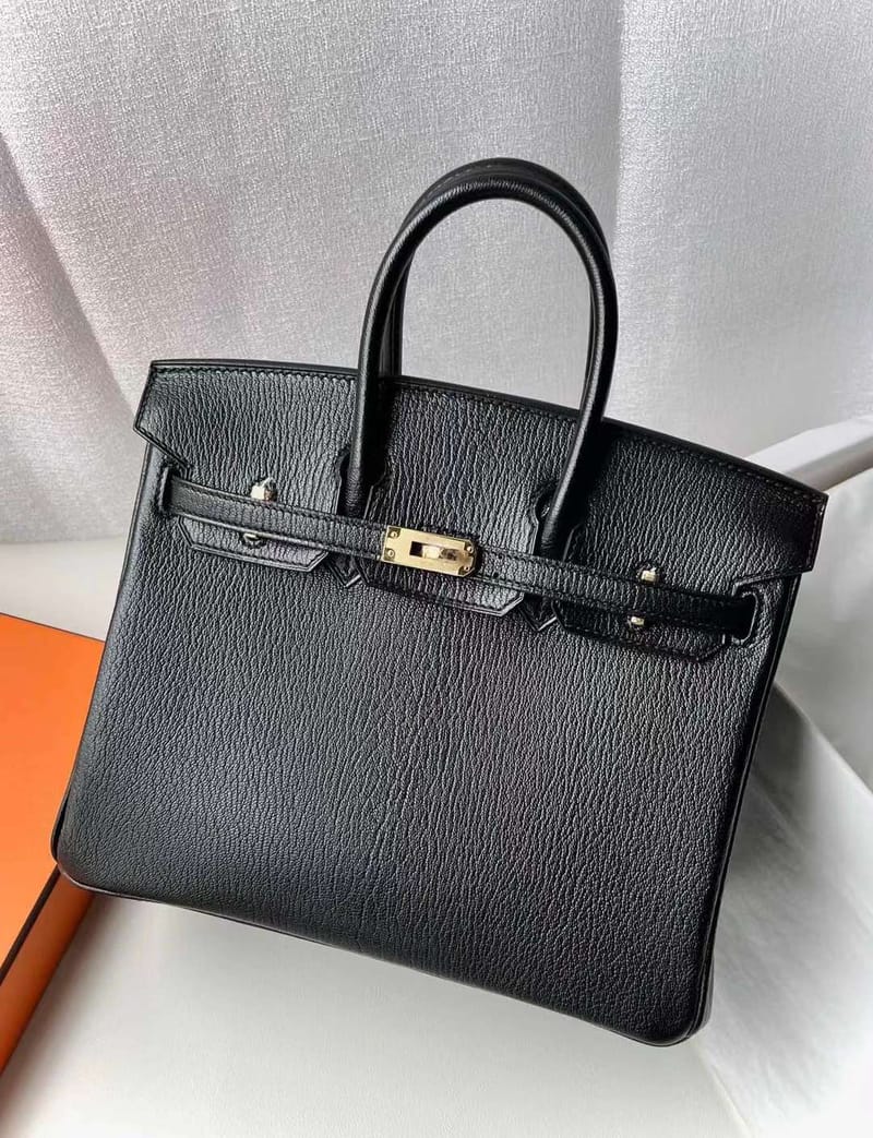 BIRKIN CHEVRE CK89 BLACK GOLD HARDWARE 25CM FULL HANDMADE GHW
