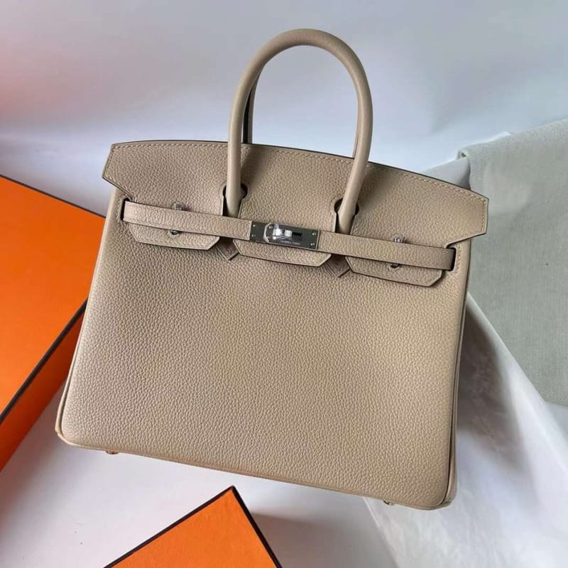 Birkin 25cm Togo S2 Trench & 8W Rose Lipstick Phw