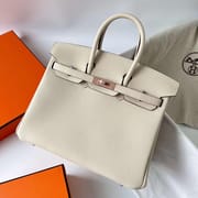BIRKIN TOGO I2 CREAMY WHITE ROSE GOLD HARDWARE 25CM RGHW FULL HANDMADE