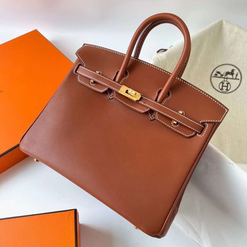 BIRKIN BARENIA NATURAL CK37 GOLDEN BROWN GOLD HARDWARE GHW 25CM FULL HANDMADE