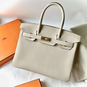 BIRKIN TOGO CK10 CREAMY WHITE GOLD HARDWARE 30CM FULL HANDMADE GHW
