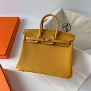 BIRKIN TOGO 9D AMBER YELLOW GOLD HARDWARE GHW 25CM FULL HANDMADE