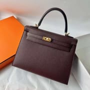 KELLY EPSOM 0G BROWNISH RED GOLD HARDWARE 25CM FULL HANDMADE GHW