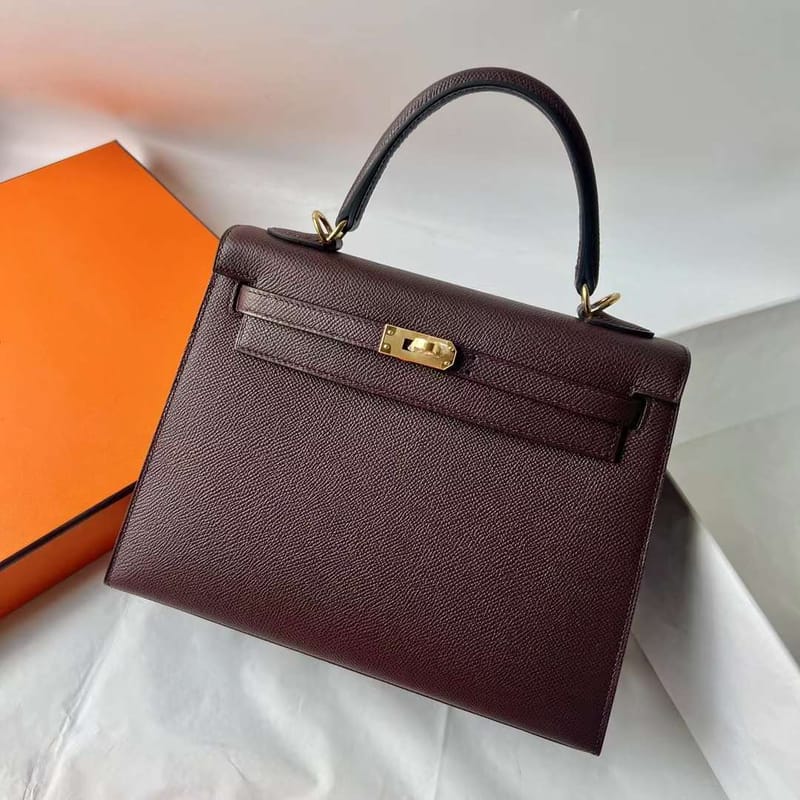 KELLY EPSOM 0G BROWNISH RED GOLD HARDWARE 25CM FULL HANDMADE GHW