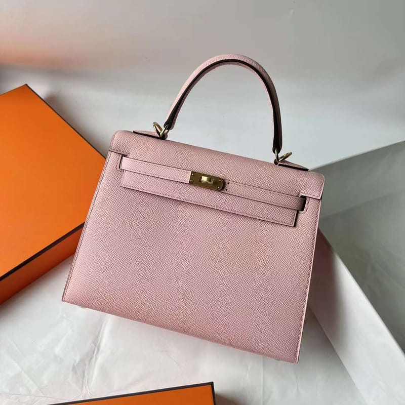 KELLY EPSOM 3Q NEW PINK GOLD HARDWARE 25CM FULL HANDMADE GHW