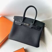 BIRKIN TOGO CK89 BLACK SILVER HARDWARE 30CM FULL HANDMADE PHW