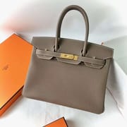 BIRKIN TOGO CK18 ETOUPE GREY GOLD HARDWARE 30CM FULL HANDMADE GHW