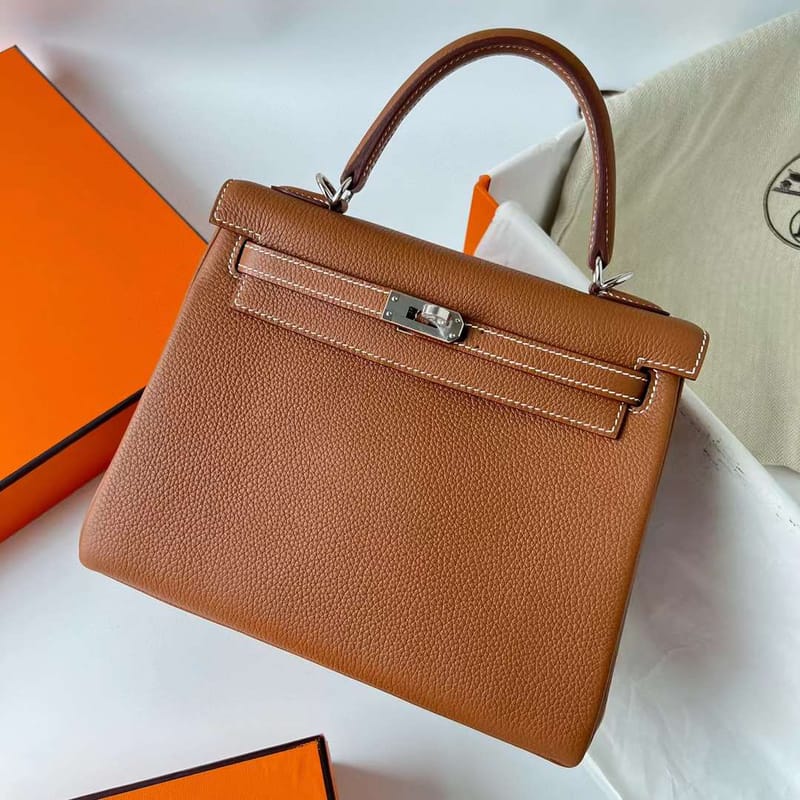 Kelly 25cm Togo Ck37 Golden Brown Silver Hardware Phw Full Handmade