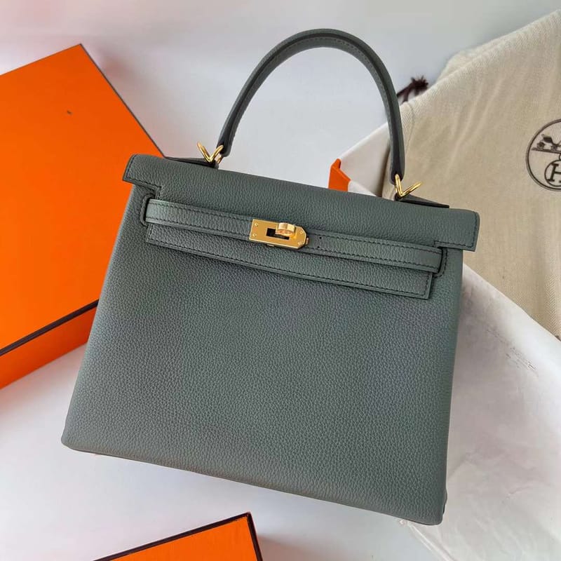 KELLY TOGO CC63 ALMOND GREEN GOLD HARDWARE GHW 25CM FULL HANDMADE