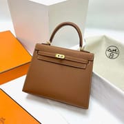 KELLY SELLIER TOGO CK37 GOLDEN BROWN GOLD HARDWARE GHW 25CM FULL HANDMADE