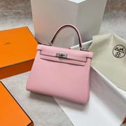 KELLY SWIFT 3Q NEW PINK SILVER HARDWARE PHW 25CM FULL HANDMADE