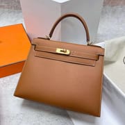 KELLY EPSOM CK37 GOLDEN BROWN GOLD HARDWARE GHW 28CM FULL HANDMADE