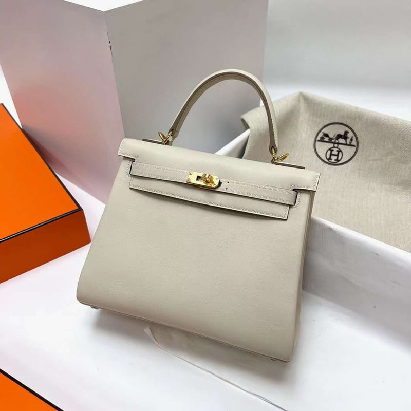 KELLY SWIFT CK10 CREAMY WHITE GOLD HARDWARE GHW 25CM FULL HANDMADE