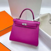 KELLY SWIFT L3 ROSE PURPLE SILVER HARDWARE PHW 25CM FULL HANDMADE
