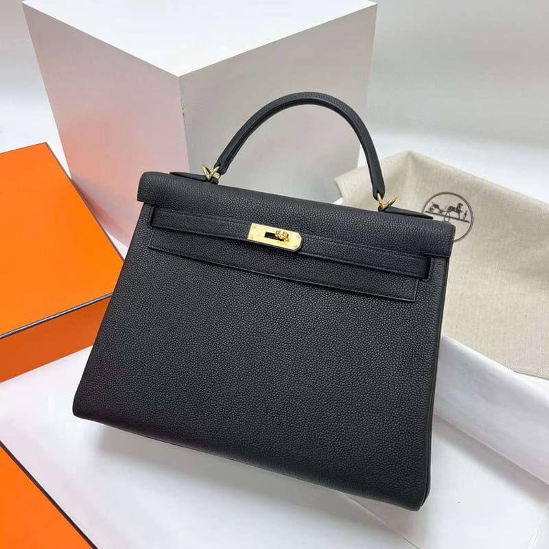 Kelly 32cm Togo Ck89 Black Gold Hardware Ghw Full Handmade