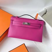 MINI KELLY SWIFT L3 ROSE PURPLE SILVER HARDWARE PHW 22CM FULL HANDMADE