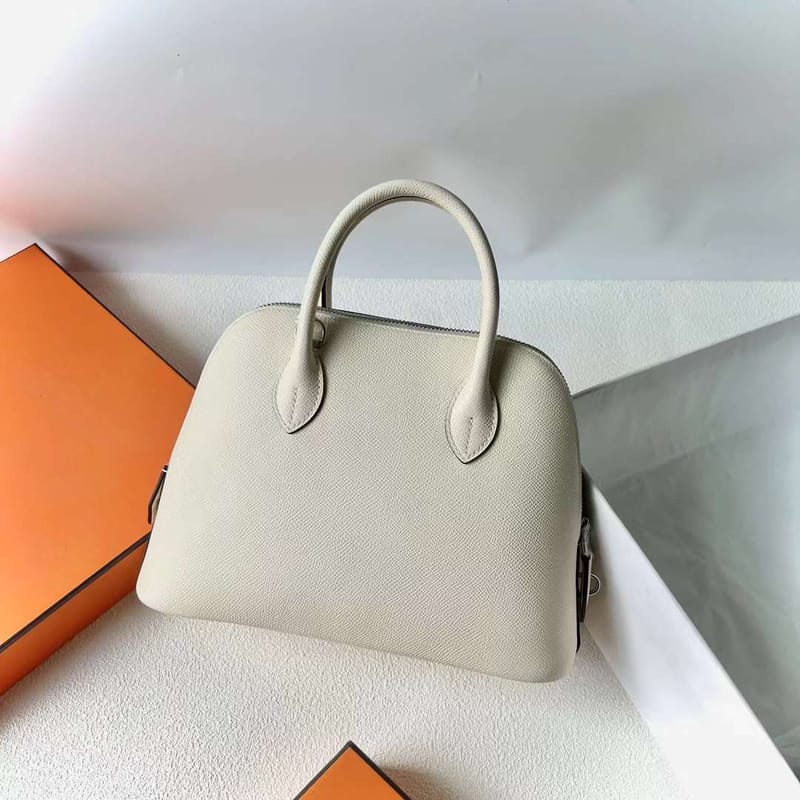 Bolide 25cm Epsom I2 Creamy White Silver Hardware Full Handmade Phw