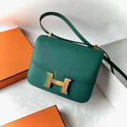 CONSTANCE EPSOM Z6 PEACOCK GREEN GOLD HARDWARE 24CM FULL HANDMADE GHW