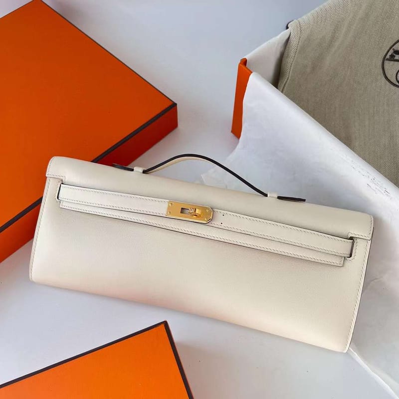 KELLY CUT SWIFT I2 CREAMY WHITE GOLD HARDWARE 31CM GHW FULL HANDMADE