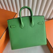 BIRKIN EPSOM A8 FRESH GREEN SILVER HARDWARE 20CM FULL HANDMADE PHW
