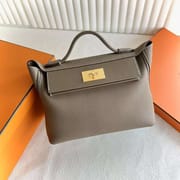 KELLY 2424 MAURICE & SWIFT CK18 ETOUPE GRAY GOLD HARDWARE 29CM FULL HANDMADE GHW