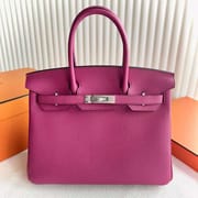 BIRKIN TOGO L3 ROSE PURPLE SILVER HARDWARE 30CM FULL HANDMADE PHW