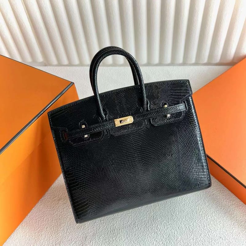 Birkin 20cm Sellier Lizard CK89 Noir Ghw