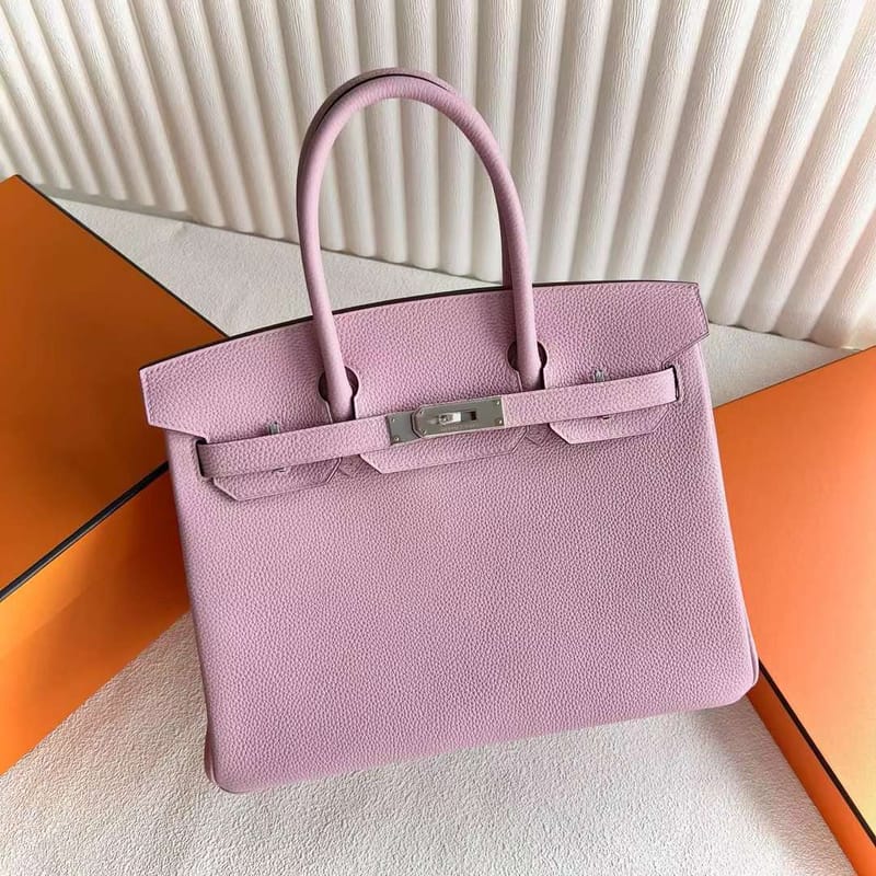 BIRKIN TOGO X9 MALLOW PURPLE SILVER HARDWARE 30CM FULL HANDMADE PHW