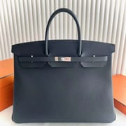 BIRKIN TOGO CK89 BLACK SILVER HARDWARE 40CM FULL HANDMADE PHW