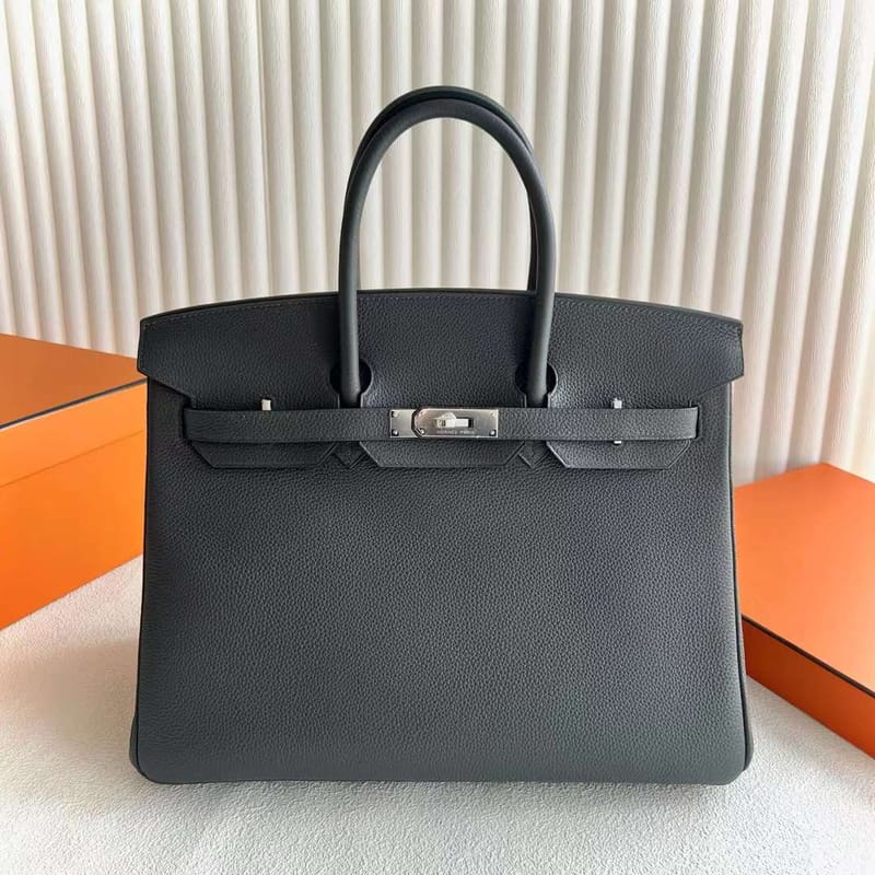 BIRKIN TOGO CK88 GRAPHITE GRAY SILVER HARDWARE 35CM FULL HANDMADE PHW