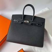 BIRKIN SELLIER EPSOM CK89 BLACK SILVER HARDWARE 25CM FULL HANDMADE PHW