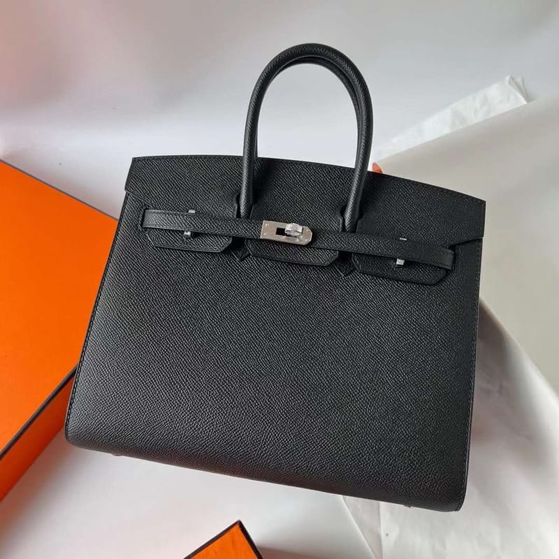 Birkin 25cm Sellier Epsom CK89 Noir Phw