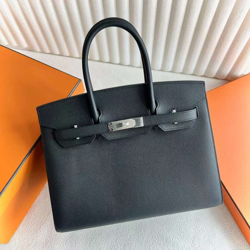 BIRKIN SELLIER EPSOM CK89 BLACK SILVER HARDWARE 30CM FULL HANDMADE PHW