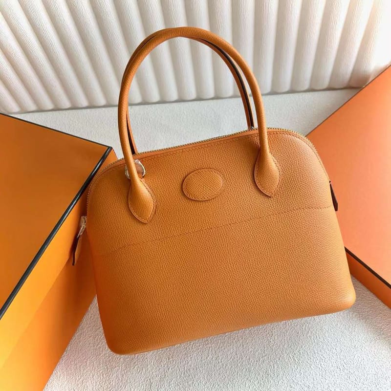 Bolide 27cm Epsom I9 Apricot Yellow Gold Hardware Full Handmade Ghw