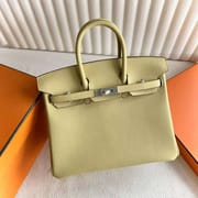 BIRKIN TOGO 1Z LIGHT YELLOW SILVER HARDWARE 25CM FULL HANDMADE PHW