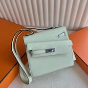 KELLY DESORDRE 20CM 0S VERT FIZZ EPSOM SILVER HARDWARE FULL HANDMADE PHW