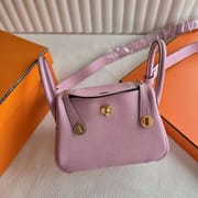 MINI LINDY 19CM X9 MAUVE SYLVESTRE TC GOLD HARDWARE(GHW)  FULL HANDMADE