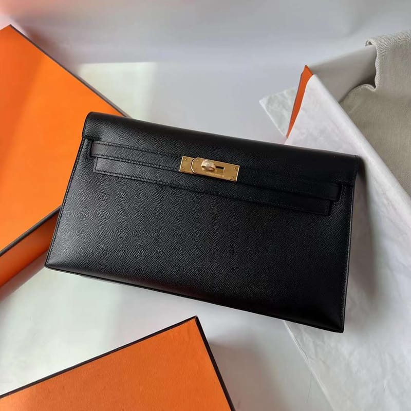 KELLY ELAN MADAME CK89 BLACK GOLD HARDWARE GHW 27CM FULL HANDMADE
