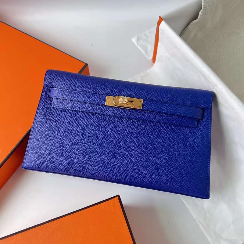 Kelly Elan Epsom 7t Bright Blue Gold Hardware Ghw 27cm Full Handmade