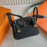 MINI LINDY CLEMENCE CK89 BLACK GOLD HARDWARE 19CM FULL HANDMADE GHW