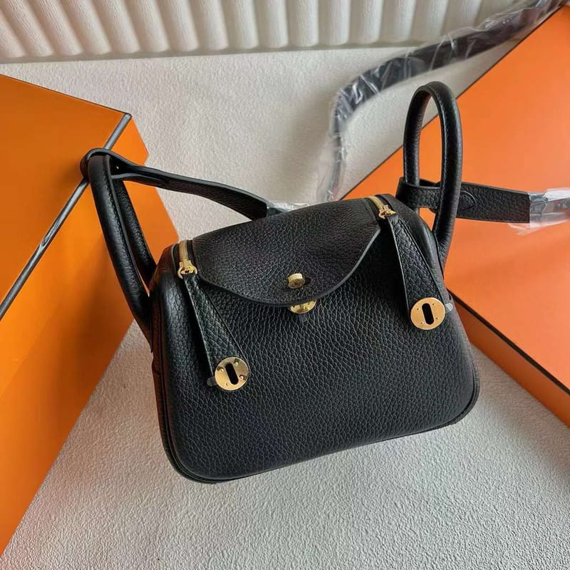 MINI LINDY CLEMENCE CK89 BLACK GOLD HARDWARE 19CM FULL HANDMADE GHW