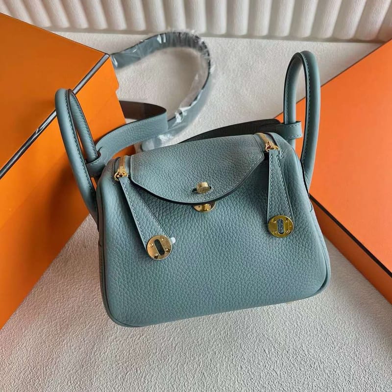 MINI LINDY CLEMENCE 7G DARK CYAN GOLD HARDWARE 19CM FULL HANDMADE GHW